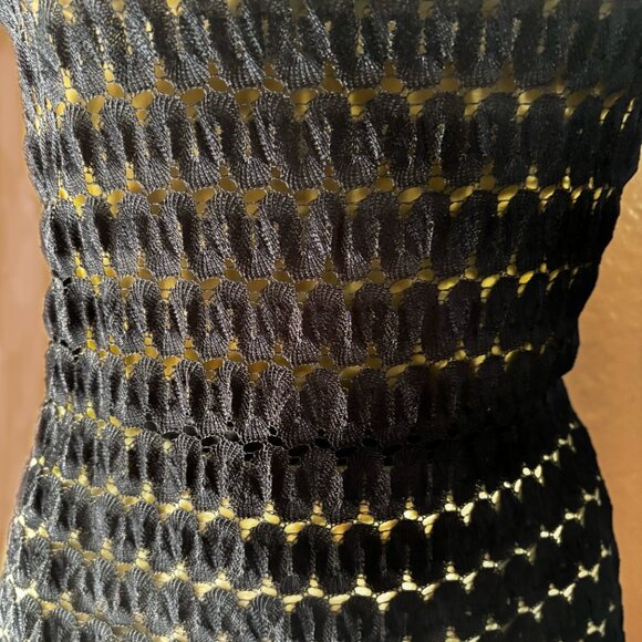 Missoni (orange label) Tank Top Shirt~Navy Blue Novelty Open Knit~44=US 8/M - Picture 3 of 5